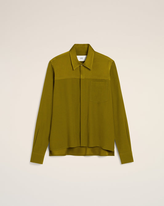 Khaki Contrasted Top Long Sleeve Shirt