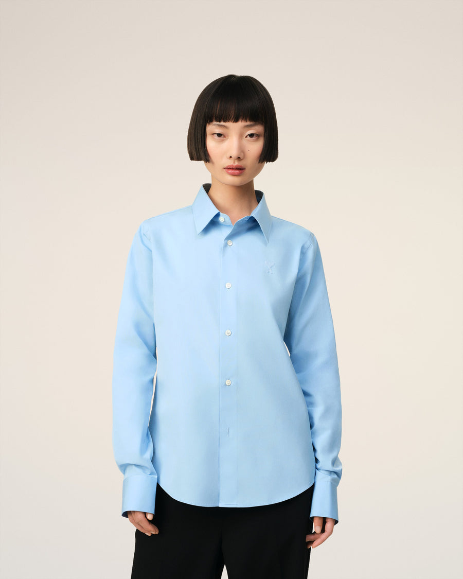Blue Cotton Ami de Coeur Classic Shirt