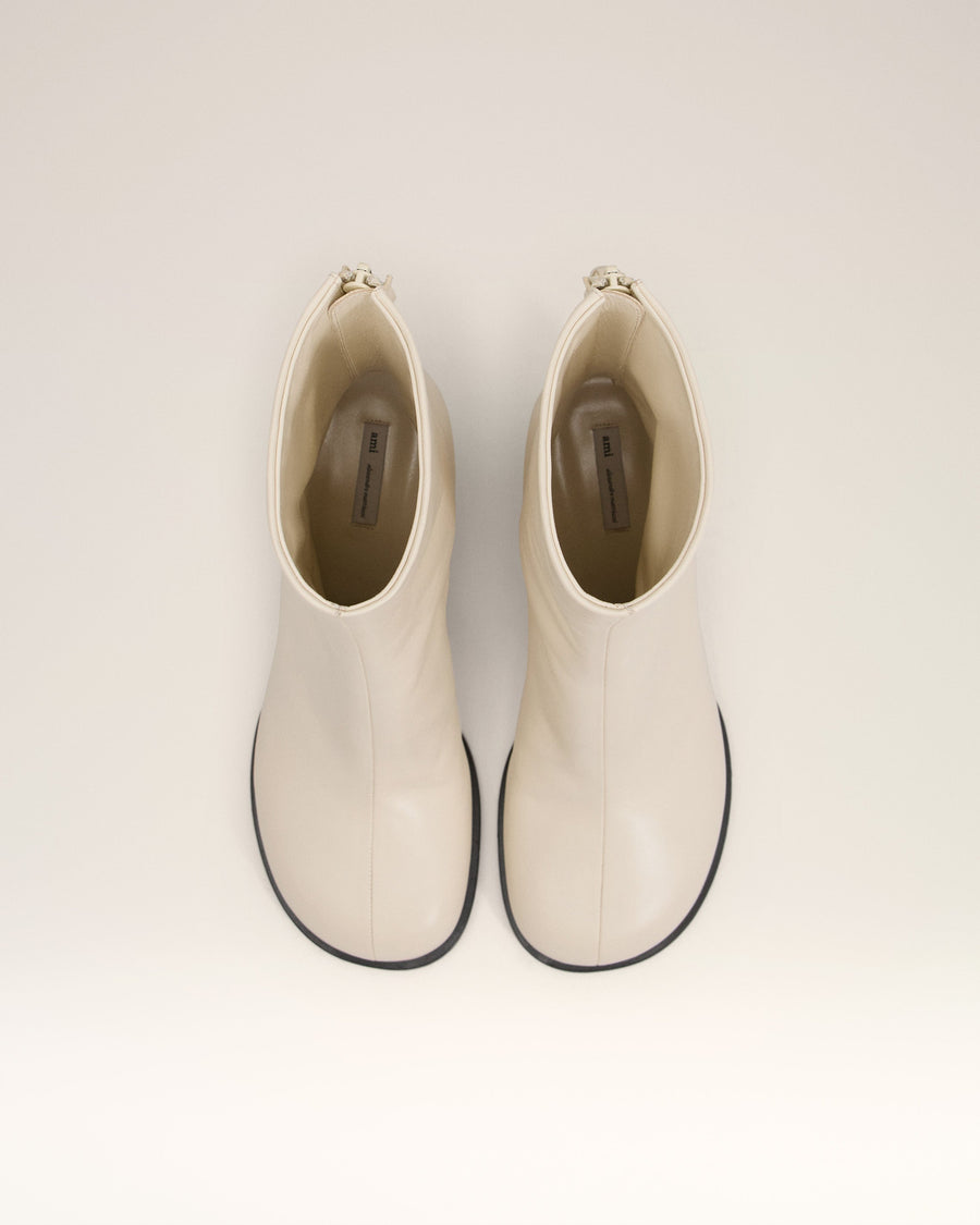 Beige Leather Piano Boots