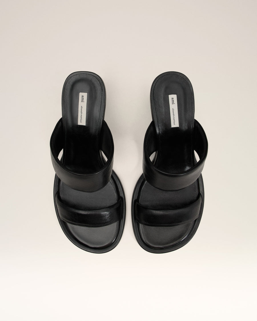 Black Leather Piano Sandals