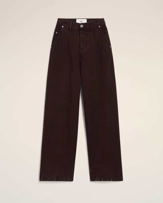 Burgundy Cotton Wide Fit Jeans