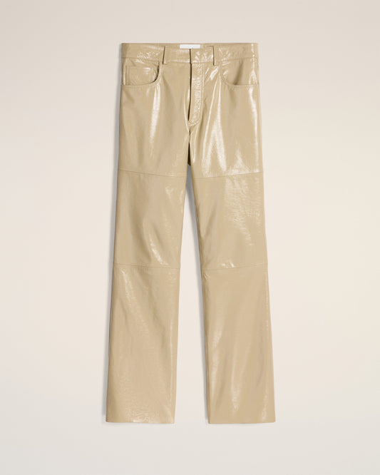 Leather Straight Fit Trousers