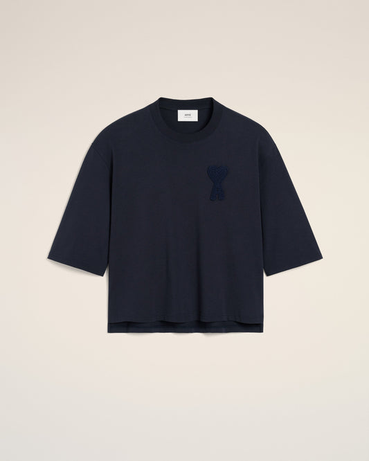 Navy Cotton Ami de Coeur Patch T-Shirt