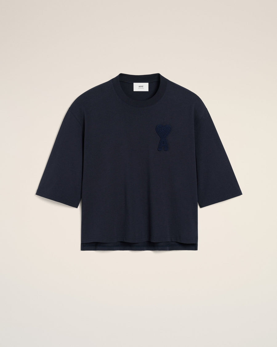 Navy Cotton Ami de Coeur Patch T-Shirt