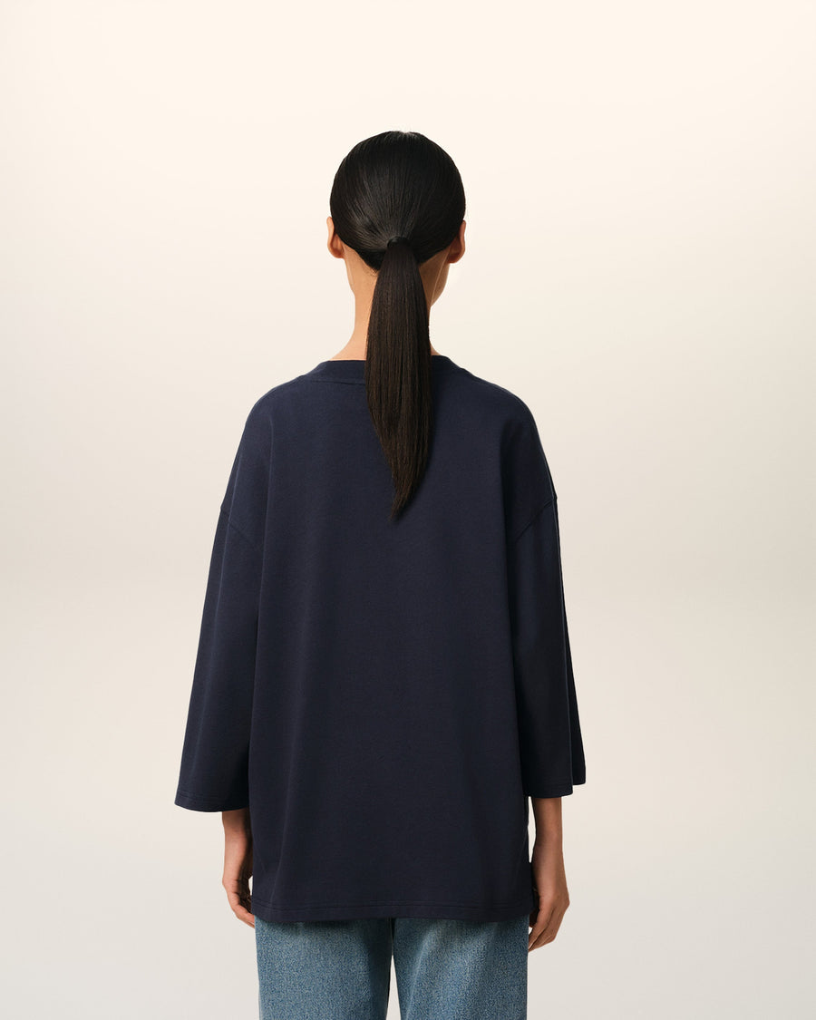 Navy Cotton Ami de Coeur Patch T-Shirt