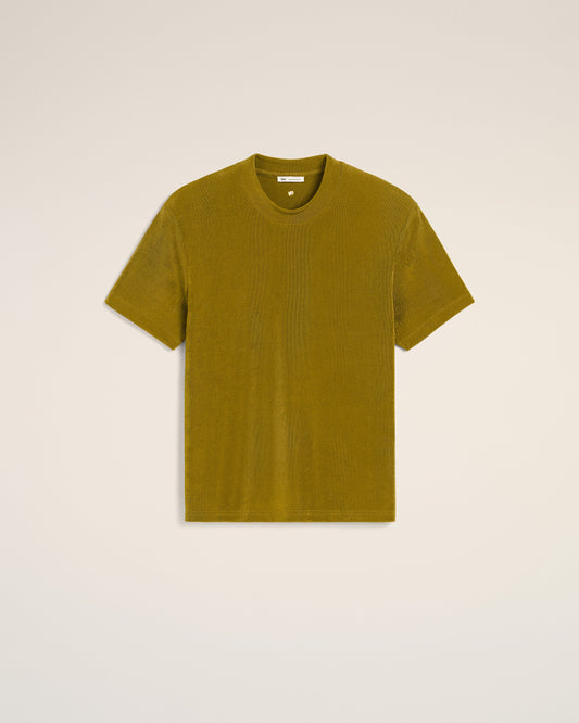 Khaki Rib Jersey Short Sleeve T-Shirt