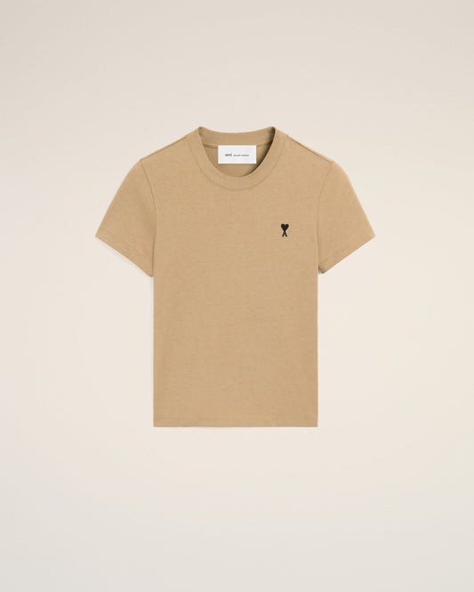 Beige cotton t-shirt with Ami de Coeur