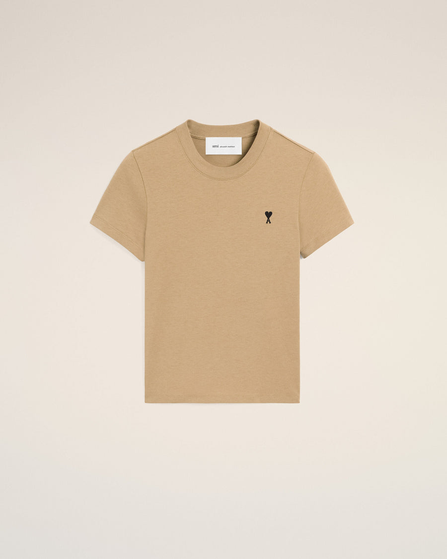Beige cotton t-shirt with Ami de Coeur