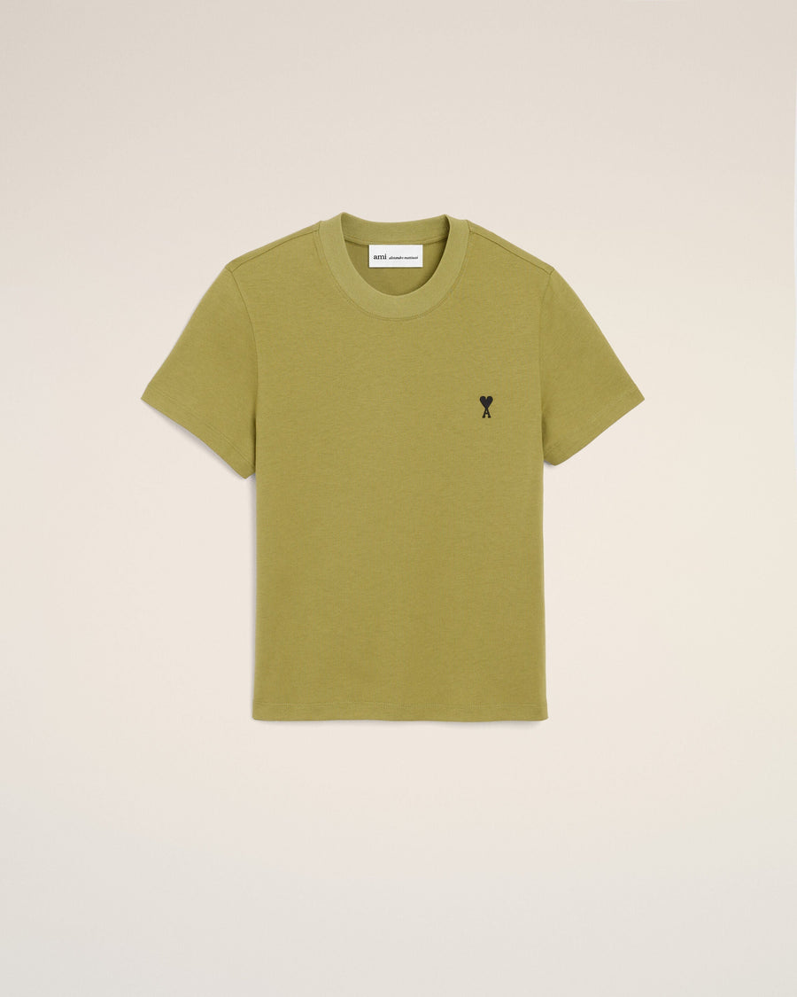 Green Cotton Ami De Coeur Cropped T-shirt