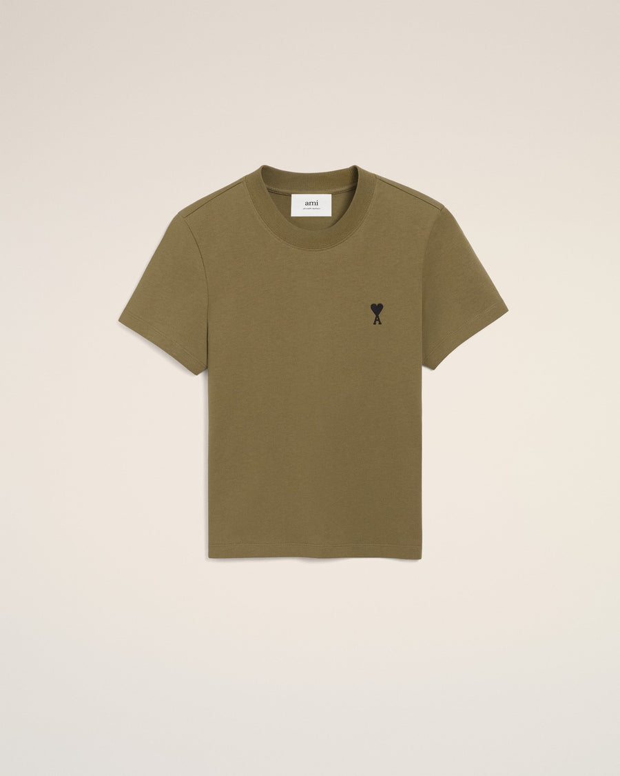 Green Cotton Cropped Ami De Coeur T-shirt