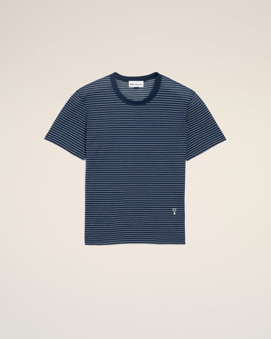 Blue Striped Cotton Ami De Coeur T-shirt