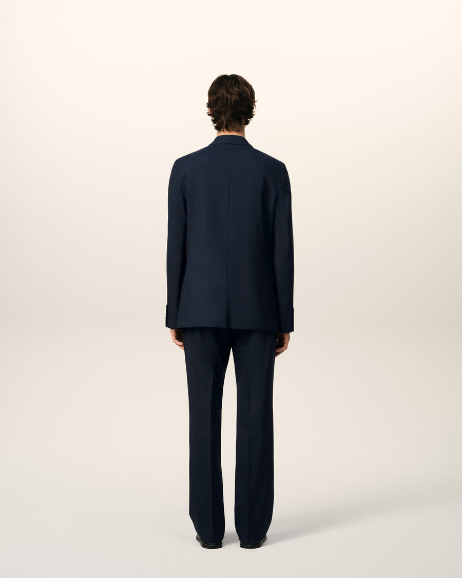 Blue Wool Two Button Jacket