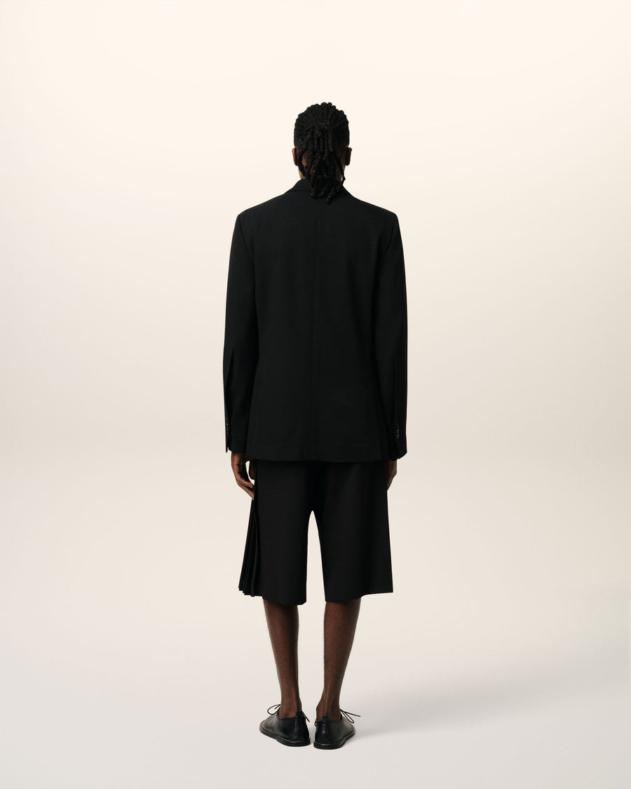 Black Wool Semi-Lined Jacket