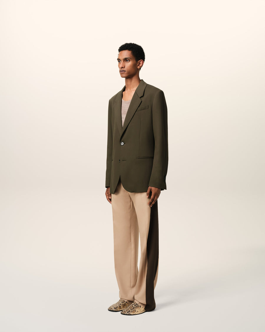 Green Wool Semi-Lined Jacket