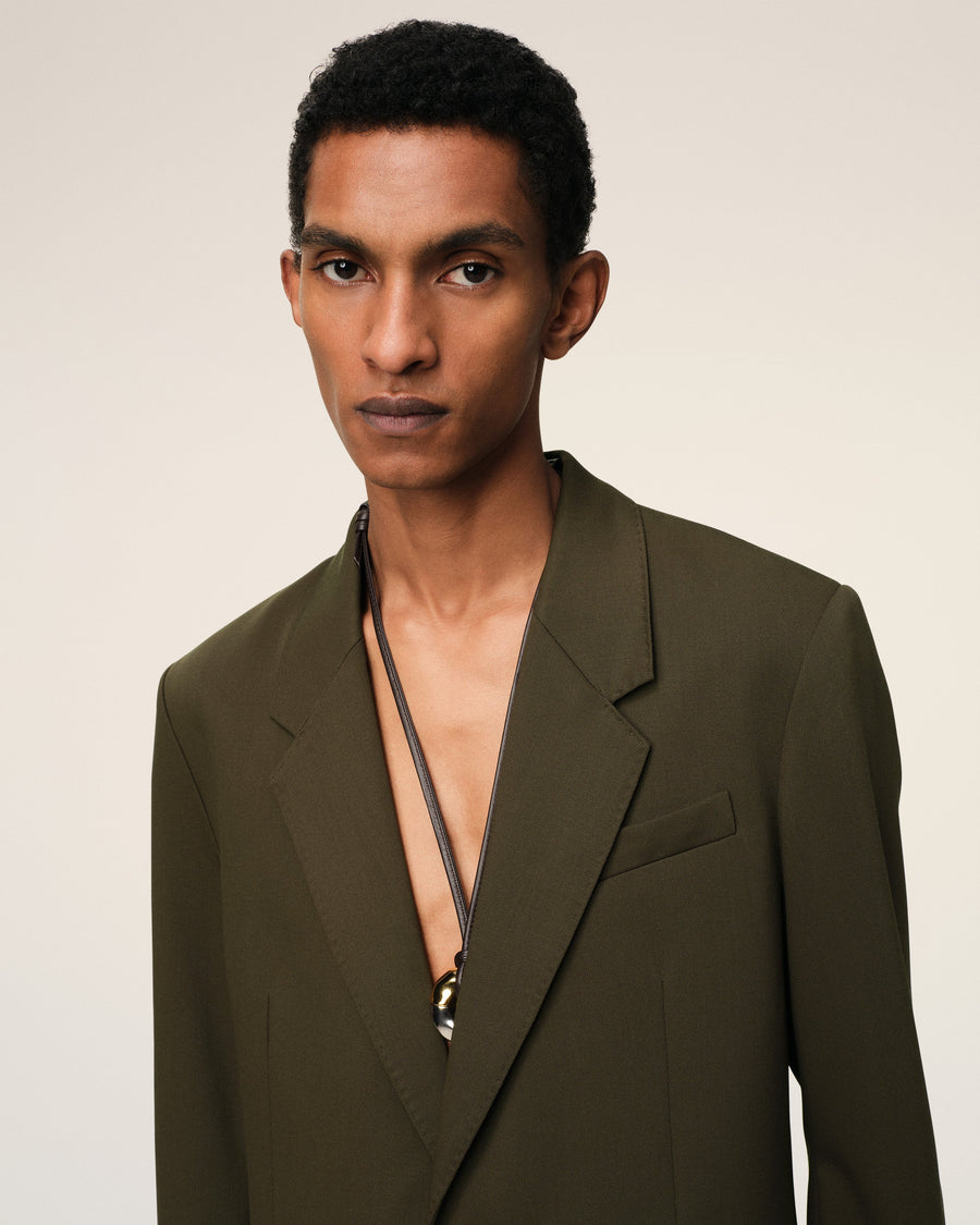 Green Wool Semi-Lined Jacket