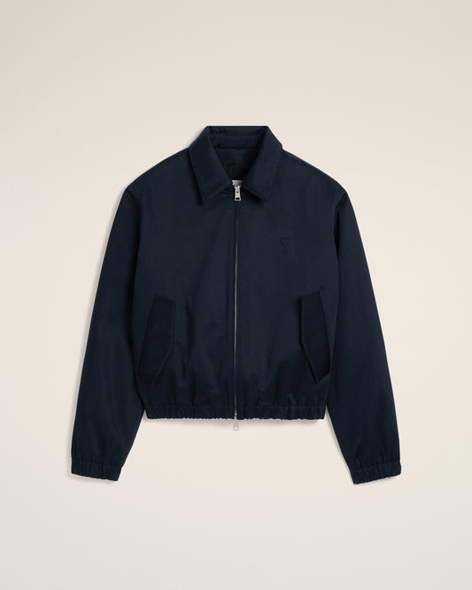 Navy Cotton Ami de Coeur Zipped Jacket