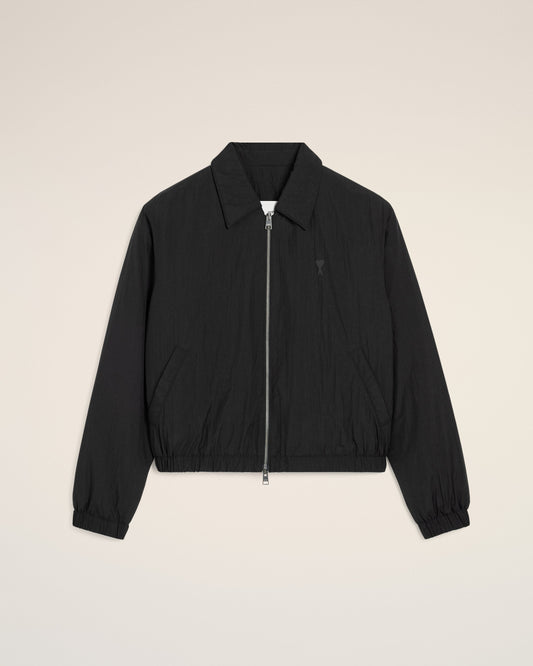 Black Technical Canvas Zipped Jacket