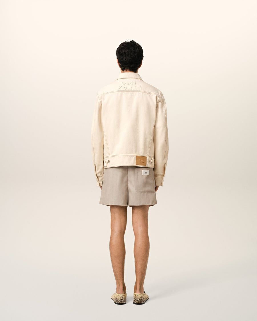 Beige Cotton Ami Paris Trucker Jacket