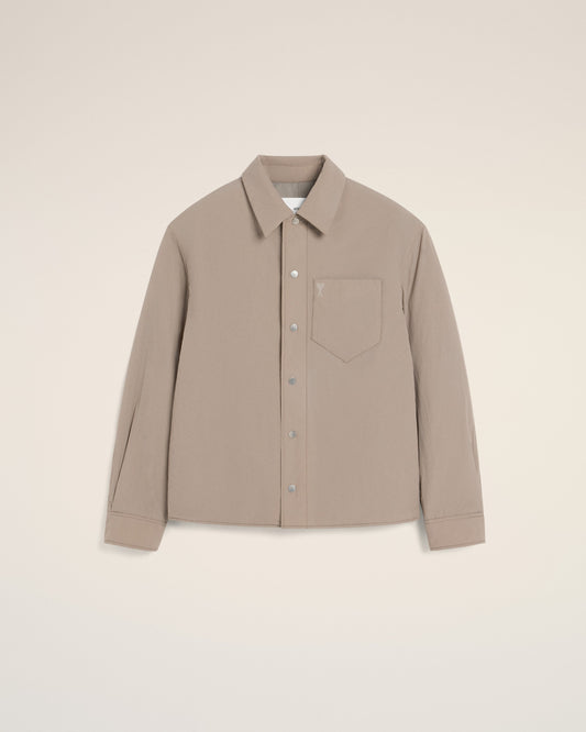 Beige Canvas Padded Ami de Coeur Overshirt