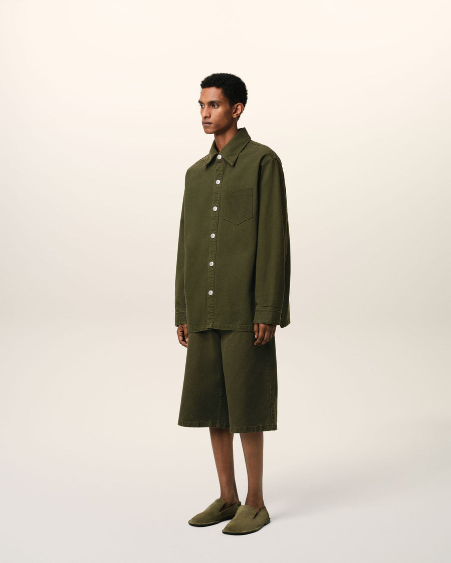 Green Cotton Ami de Coeur Overshirt