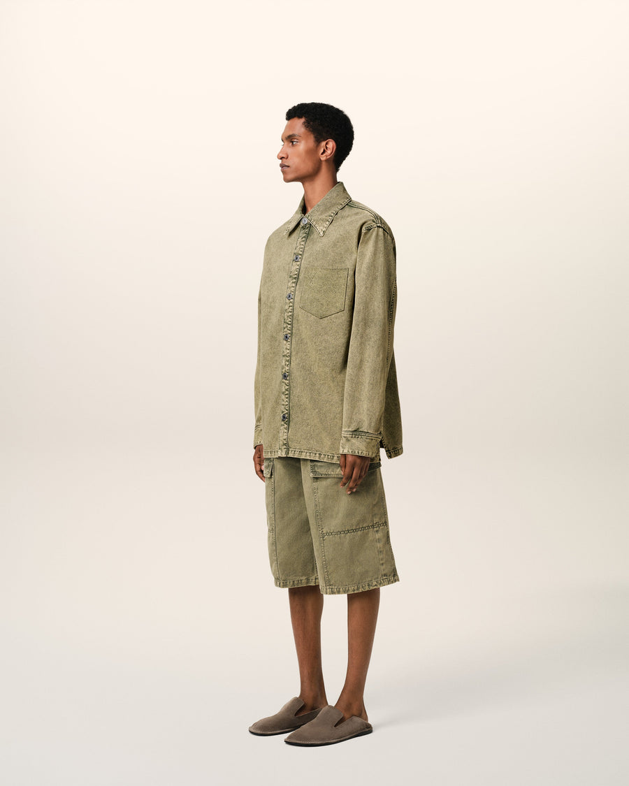 Green Cotton Ami de Coeur Overshirt