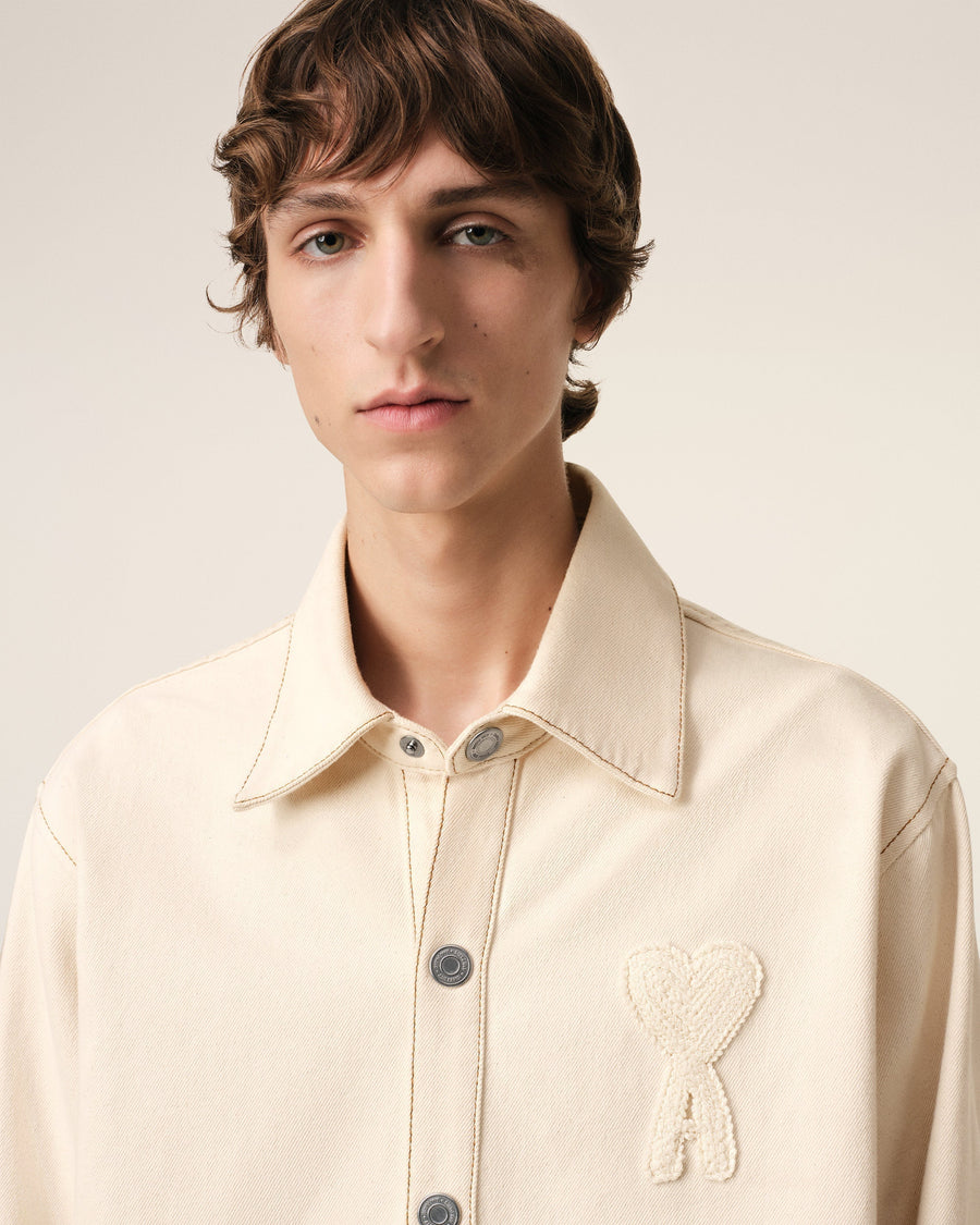 Beige Cotton Ami de Coeur Overshirt
