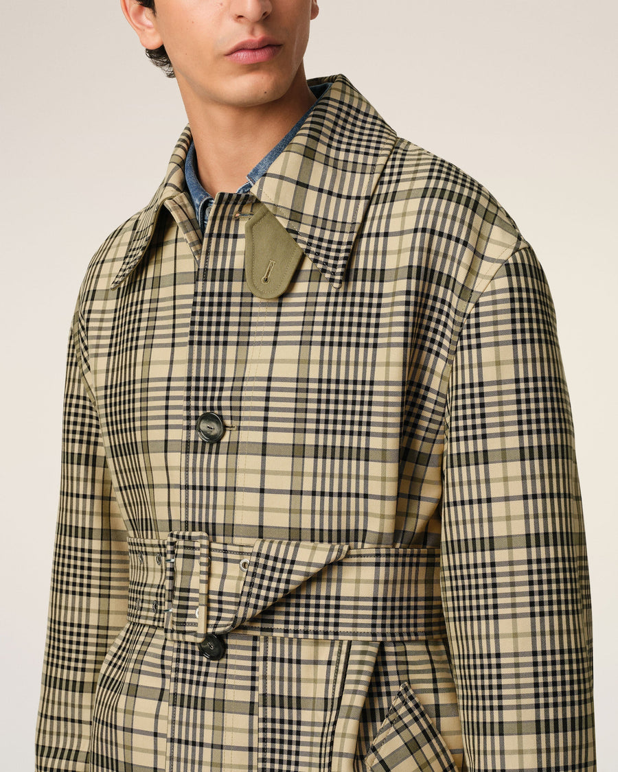 Beige Bounded Belted Mac