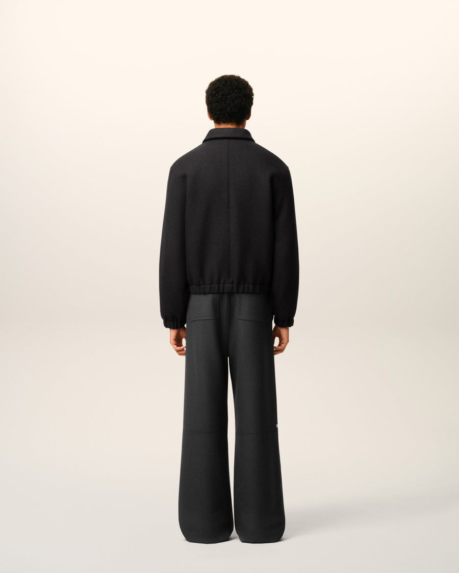 Black Cotton Ami De Coeur Padded Zipped Jacket