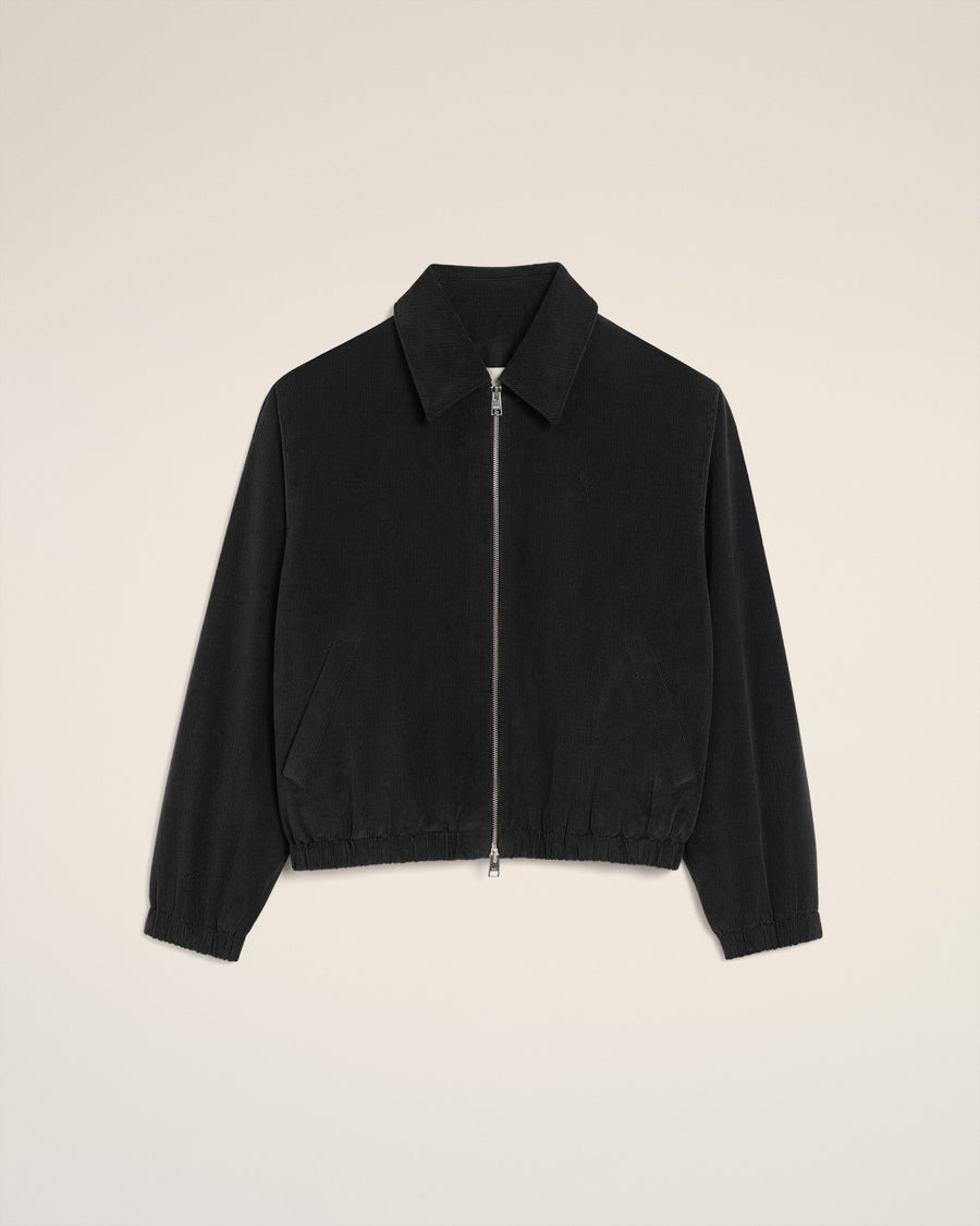 Black Cotton Ami De Coeur Padded Zipped Jacket