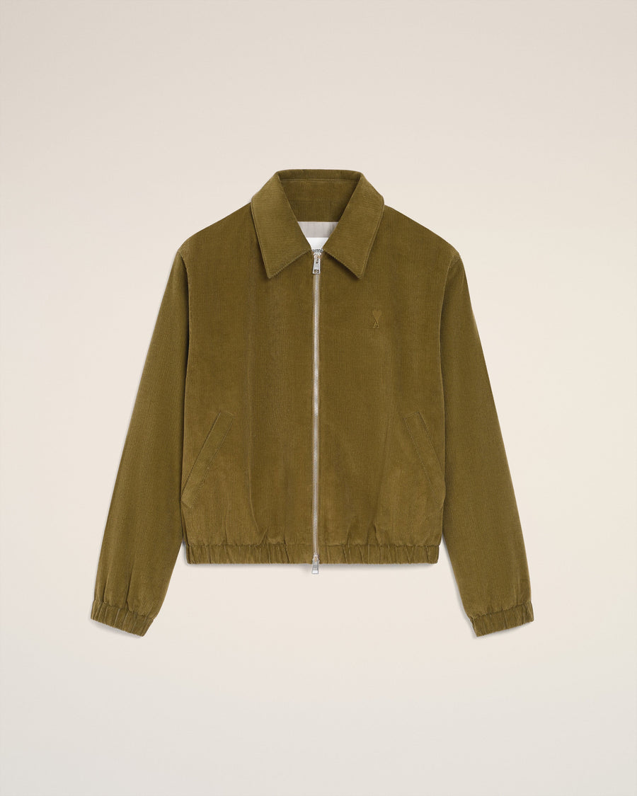 Green Cotton Ami De Coeur Padded Zipped Jacket