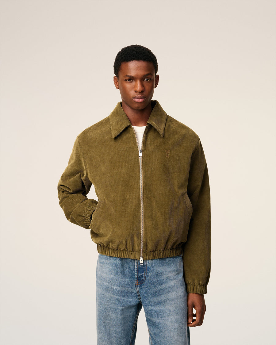 Green Cotton Ami De Coeur Padded Zipped Jacket