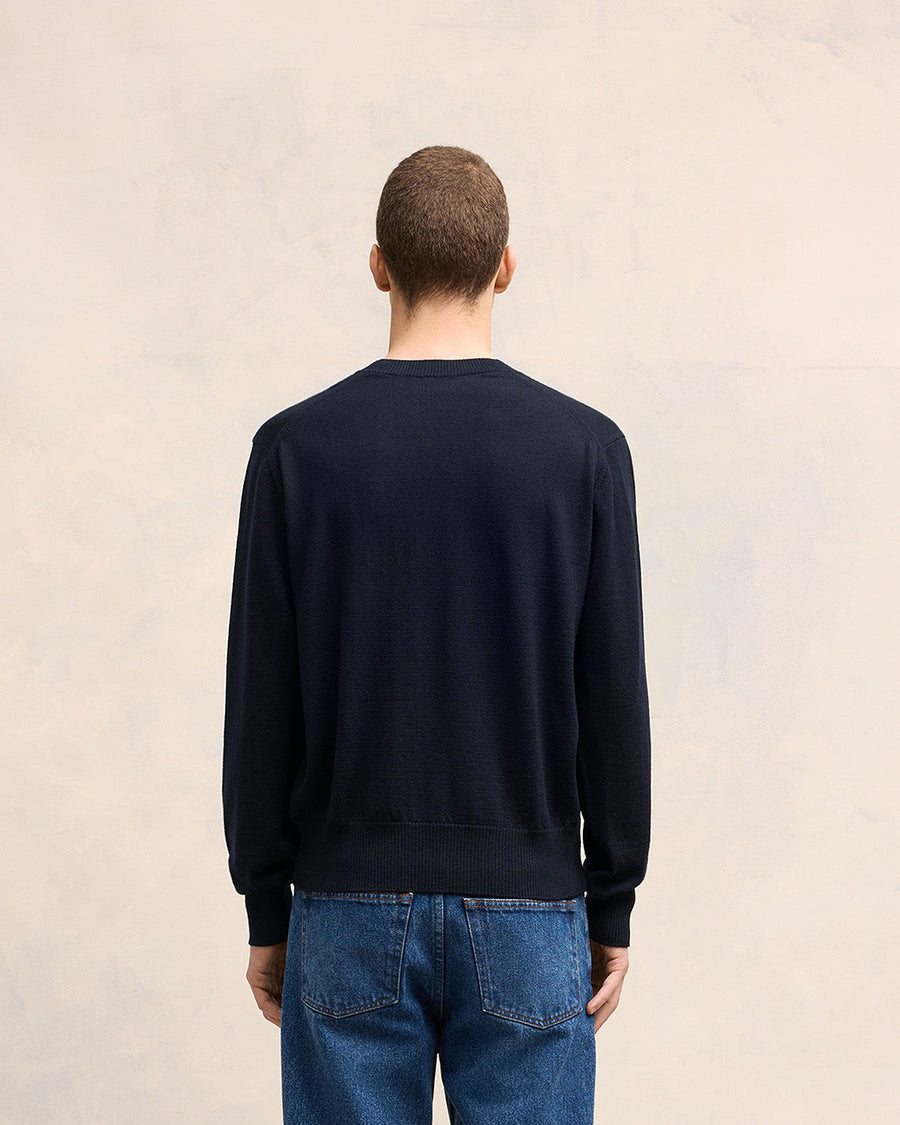 Ami de Coeur Embroidery Crew Neck Sweater