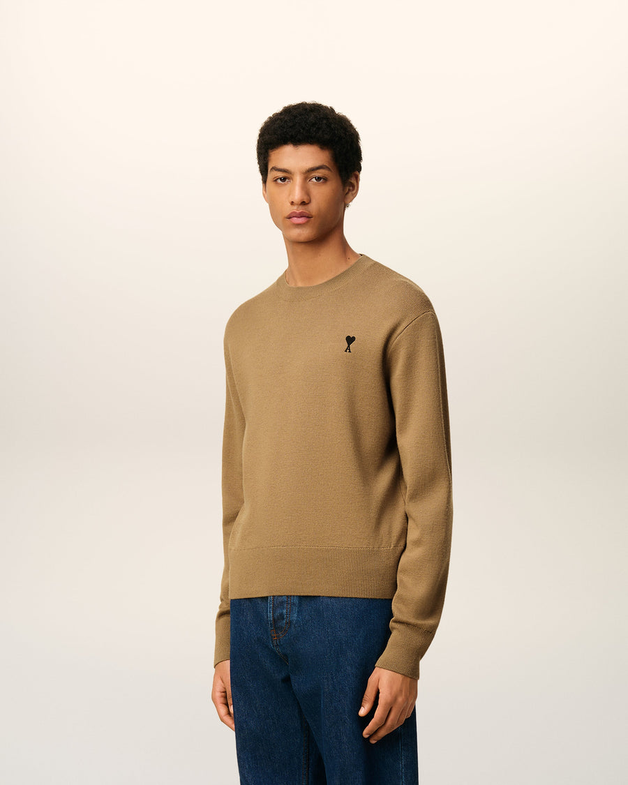 Brown Wool Ami De Coeur Crewneck Sweater