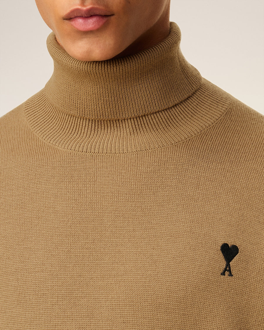 Brown Wool Ami De Coeur Turtle Neck Sweater