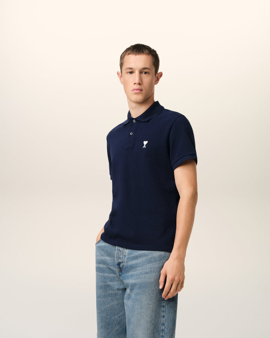 Navy Cotton Ami de Coeur Polo Shirt