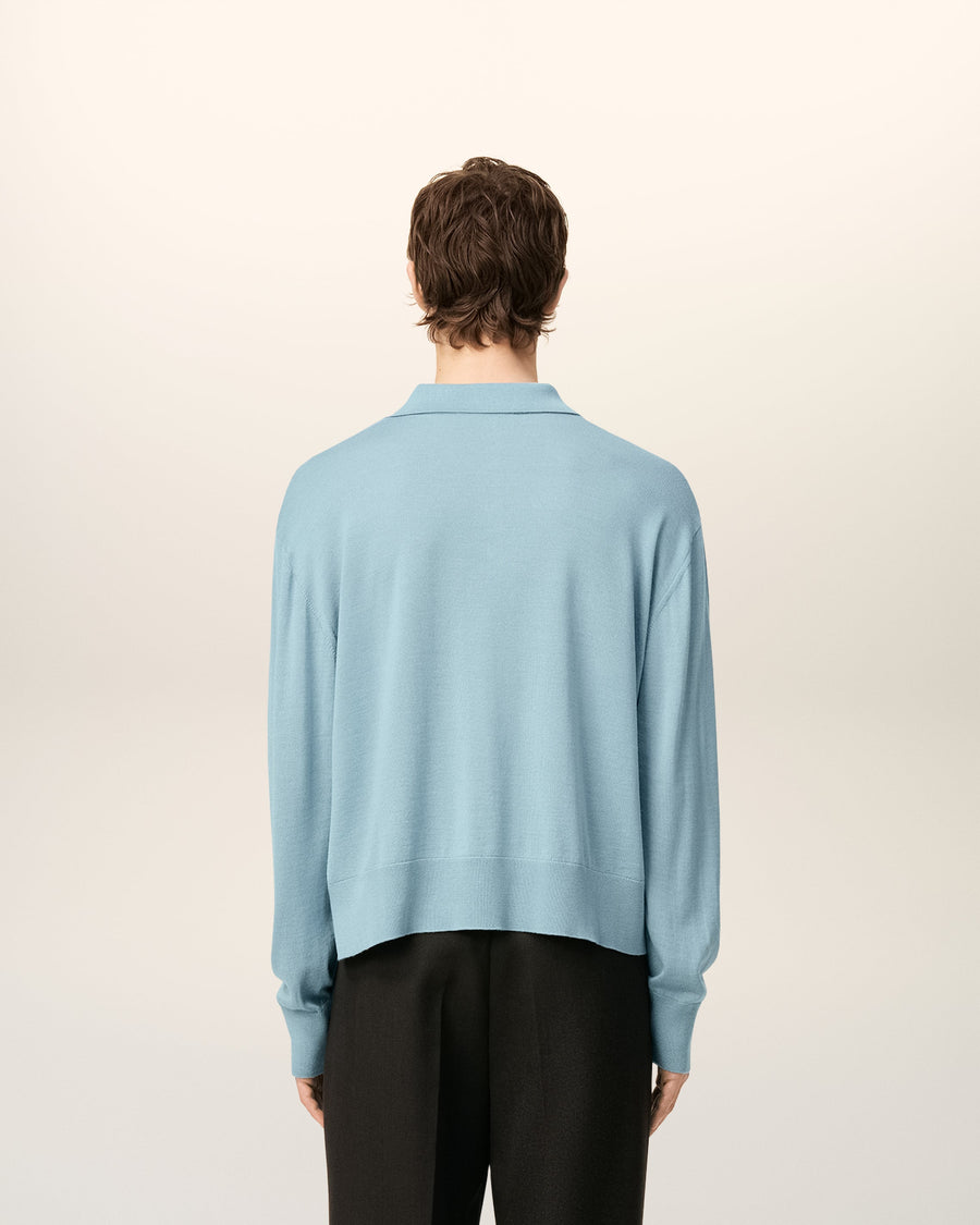 Blue Wool Ami De Coeur Polo