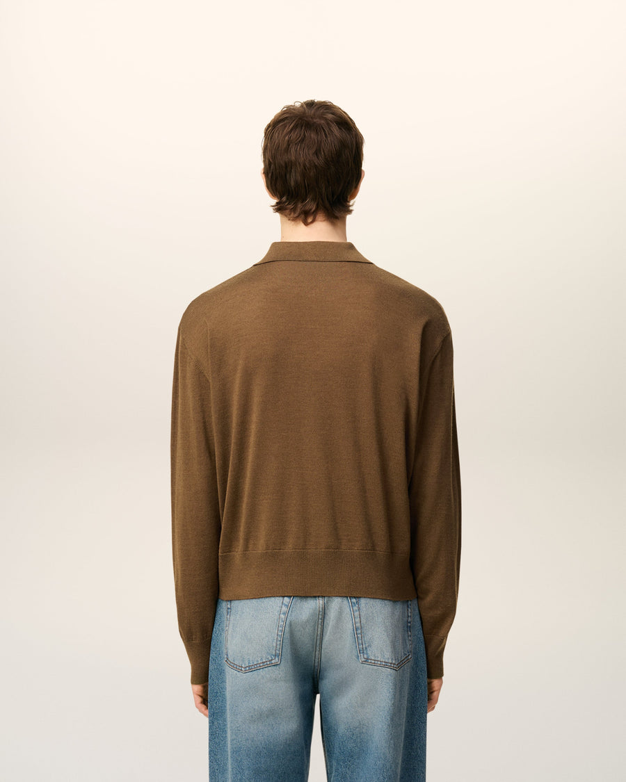 Brown Wool Ami De Coeur Polo