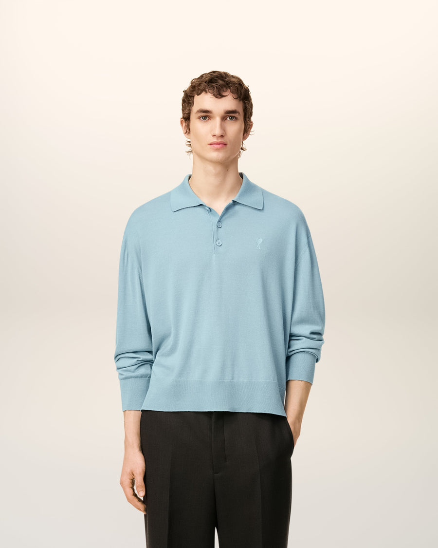 Blue Wool Ami De Coeur Polo