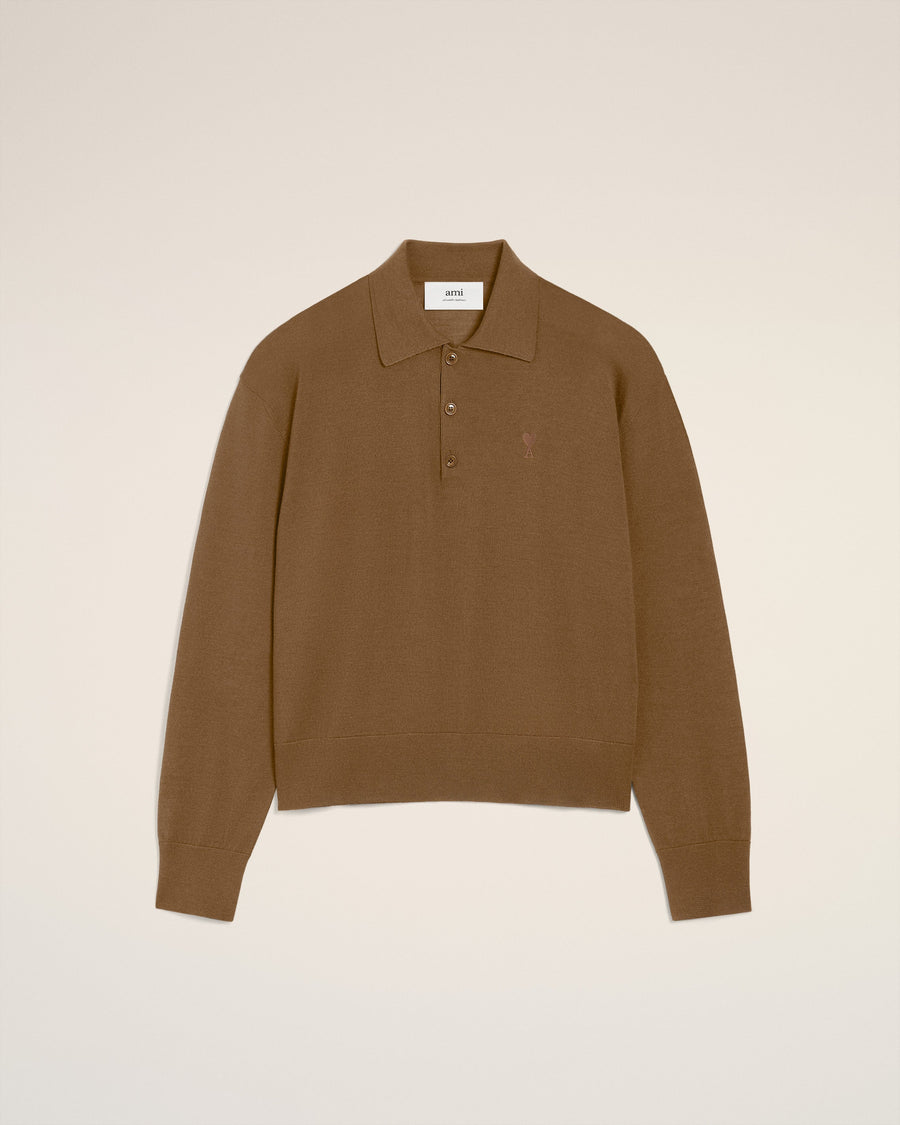 Brown Wool Ami De Coeur Polo