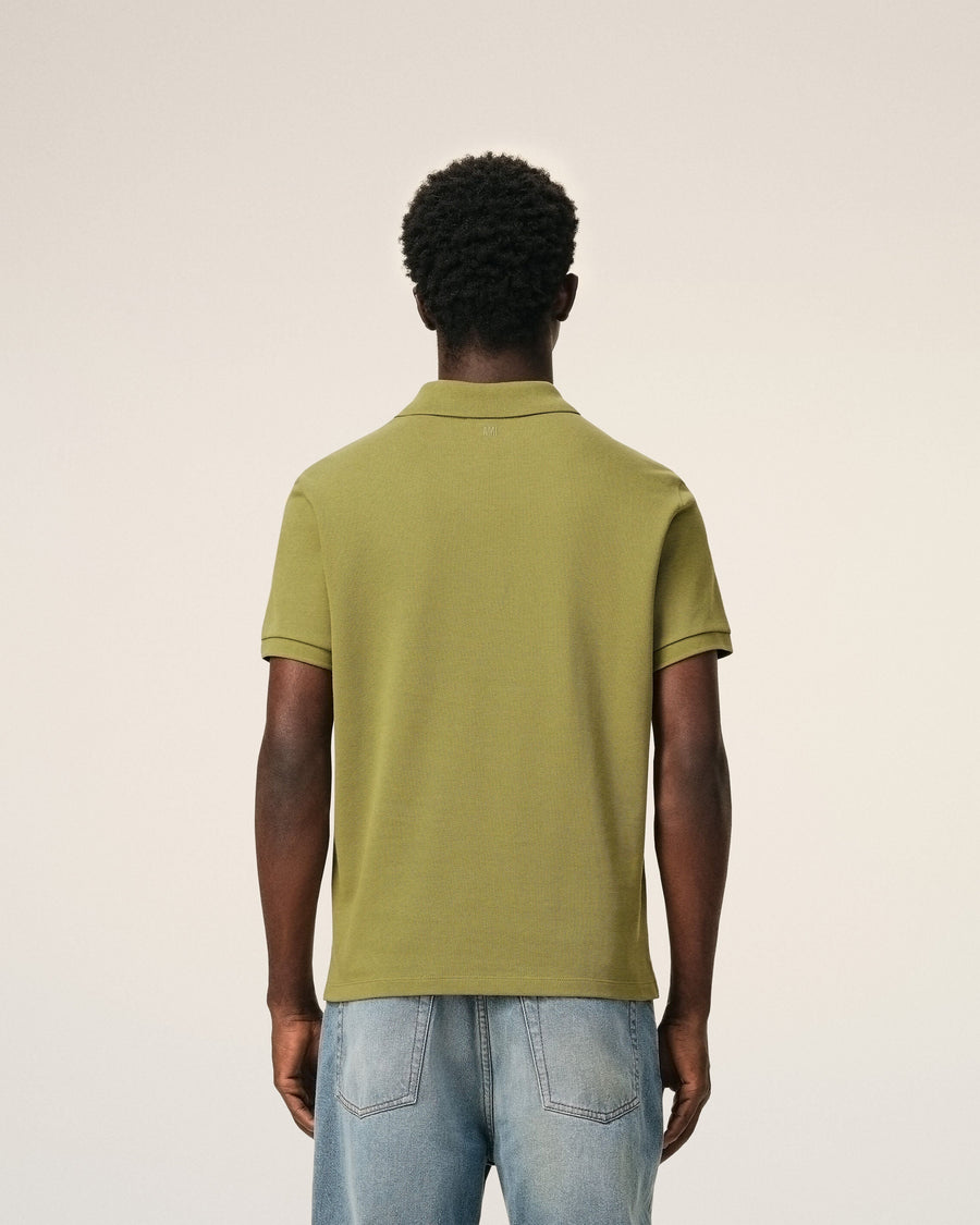 Green Cotton Short Sleeves Ami De Coeur Polo Shirt