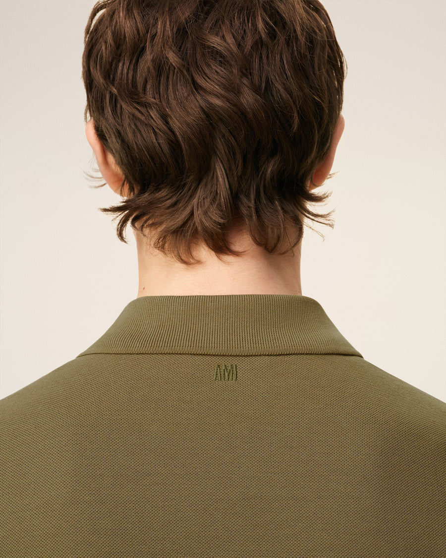 Green Cotton Contrasted Ami De Coeur Polo Shirt