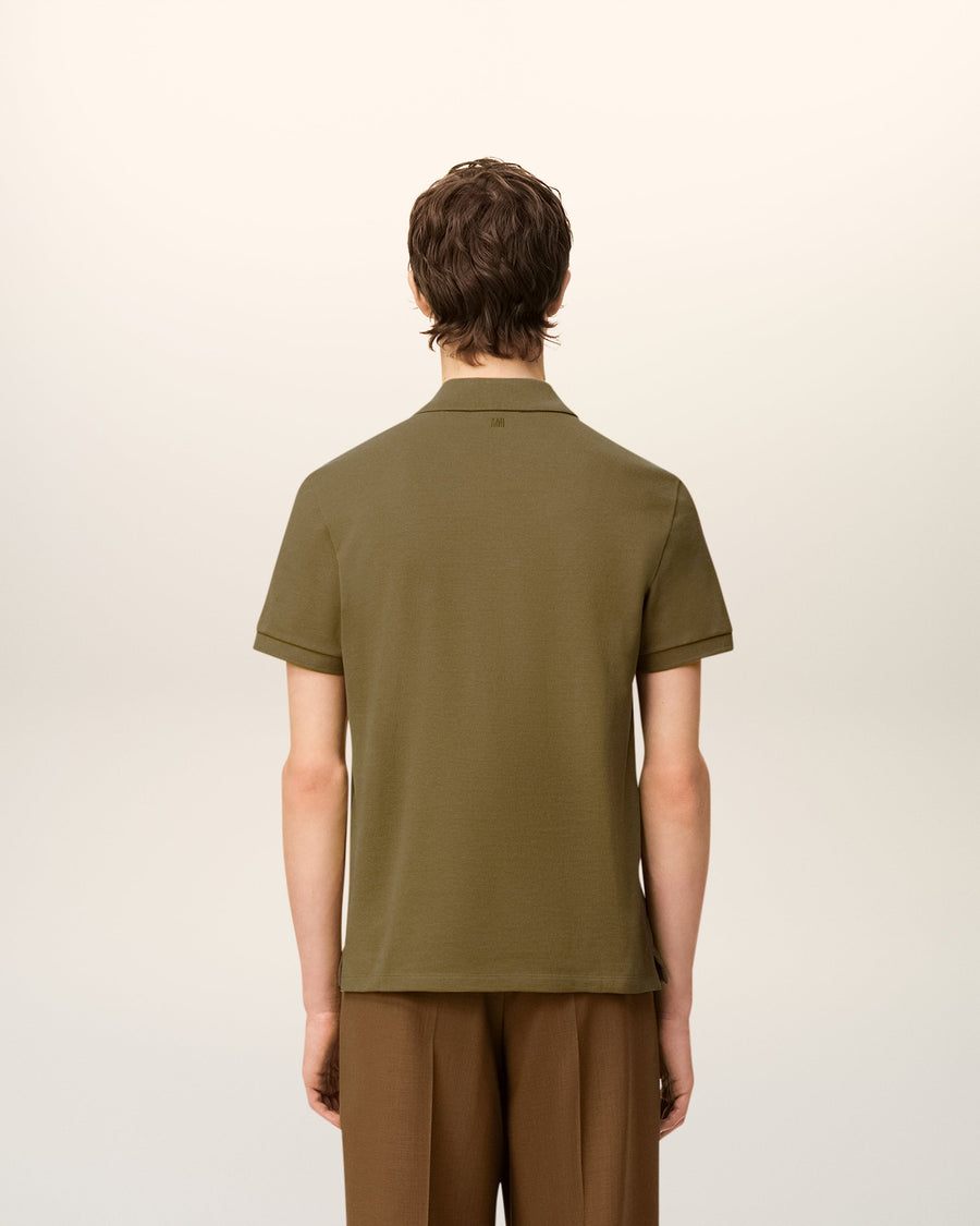 Green Cotton Contrasted Ami De Coeur Polo Shirt