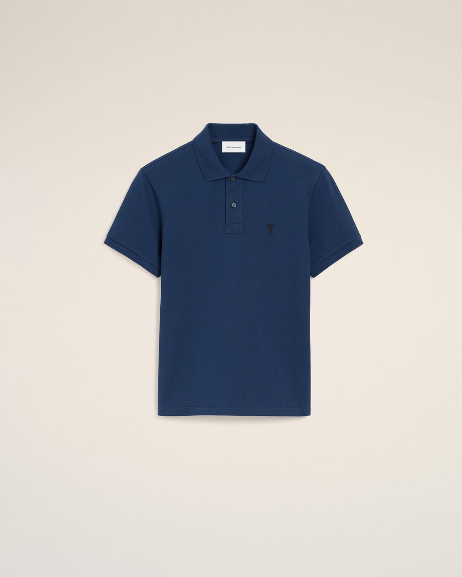 Blue Cotton Short Sleeves Ami De Coeur Polo Shirt