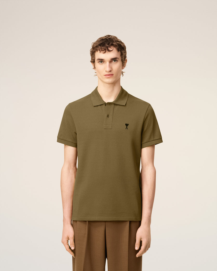Green Cotton Contrasted Ami De Coeur Polo Shirt