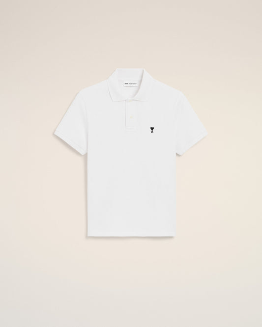 White Cotton Short Sleeves Ami De Coeur Polo Shirt