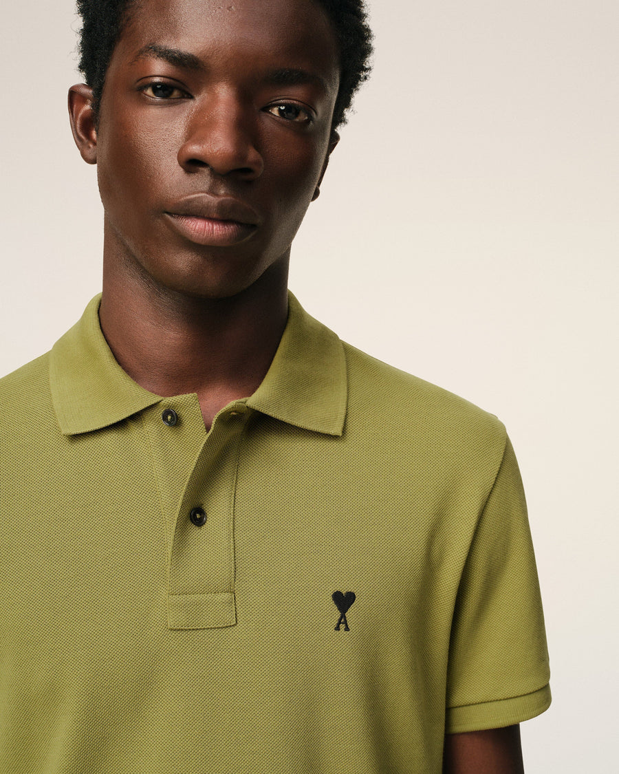 Green Cotton Short Sleeves Ami De Coeur Polo Shirt