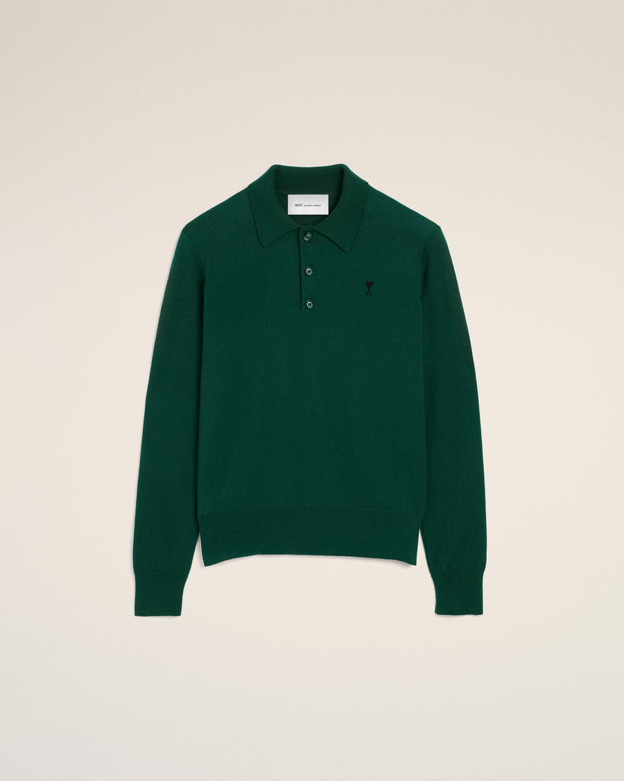 Green wool polo with Ami de Coeur