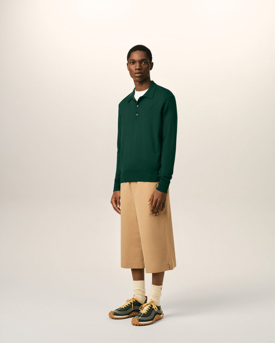 Green wool polo with Ami de Coeur
