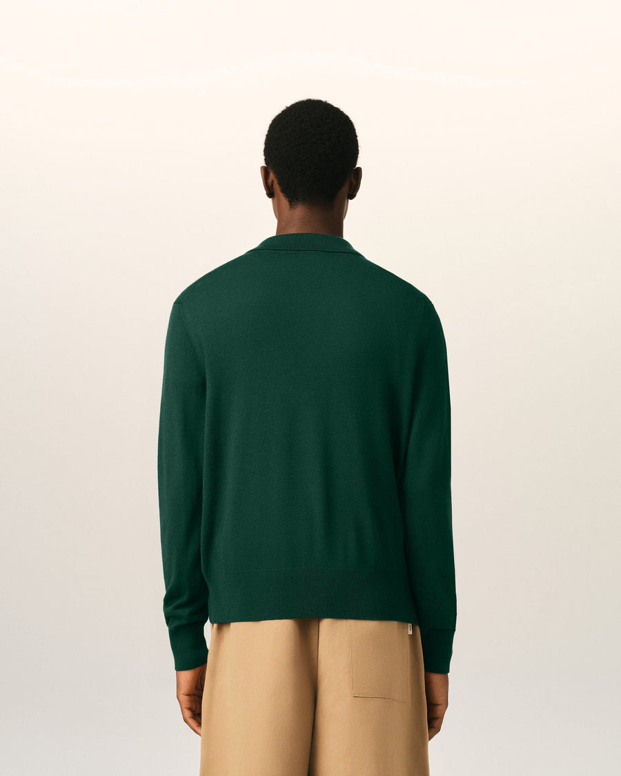 Green wool polo with Ami de Coeur
