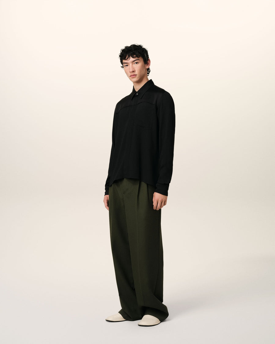 Black Contrasted Top Long Sleeve Shirt